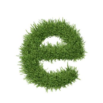 Letter of the alphabet made from grass. Isolated render on a white background