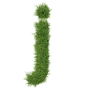 Letter of the alphabet made from grass. Isolated render on a white background