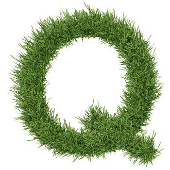 Letter of the alphabet made from grass. Isolated render on a white background