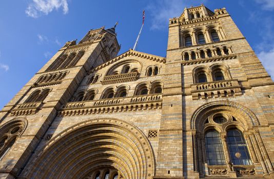 The impressive facade of the Natural History Museum in London.