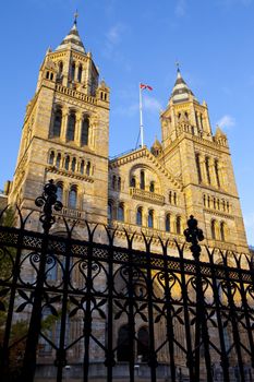 The impressive facade of the Natural History Museum in London.