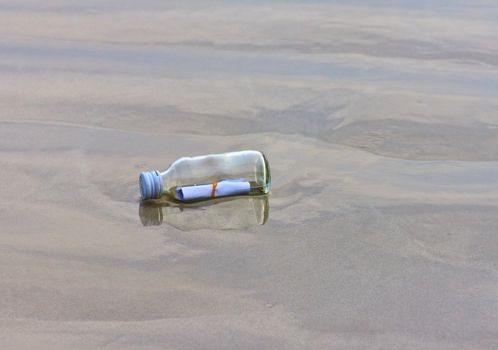  glass bottle on the beach 