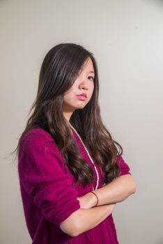 Portrait of bossy looking young woman