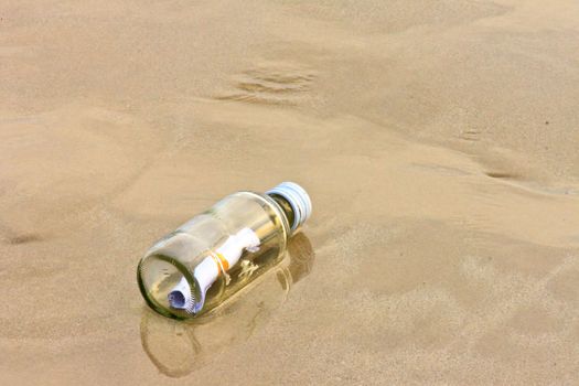  glass bottle on the beach 
