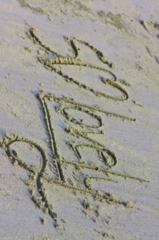 The inscription on the sand