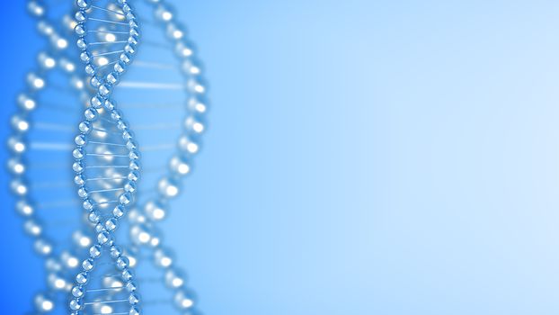 Digital illustration of dna structure in 3D. Background.