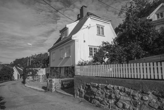 Sponvika is a village in Halden, Norway, and most of the houses are of older origin but well maintained. Image is shot in late September 2013.