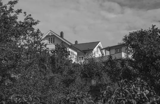 Sponvika is a village in Halden, Norway, and most of the houses are of older origin but well maintained. Image is shot in late September 2013.