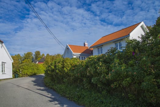 Sponvika is a village in Halden, Norway, and most of the houses are of older origin but well maintained. Image is shot in late September 2013.