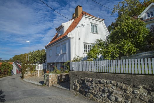 Sponvika is a village in Halden, Norway, and most of the houses are of older origin but well maintained. Image is shot in late September 2013.