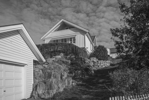 Sponvika is a village in Halden, Norway, and most of the houses are of older origin but well maintained. Image is shot in late September 2013.