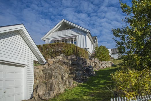 Sponvika is a village in Halden, Norway, and most of the houses are of older origin but well maintained. Image is shot in late September 2013.