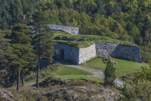 The fort was built in 1683 and located on the outskirts of Fredriksten fortress (out fort). Photo is shot from Fredriksten fortress in Halden, Norway a day in September 2013.