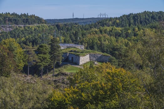 The fort was built in 1683 and located on the outskirts of Fredriksten fortress (out fort). Photo is shot from Fredriksten fortress in Halden, Norway a day in September 2013.