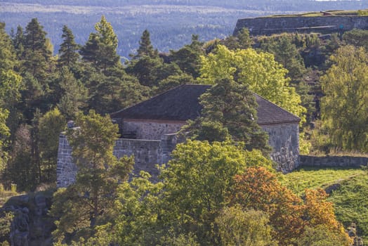 Large tower is a fort located outside Fredriksten fortress in Halden, Norway, and was built in 1682 and was completed in 1884. The picture is shot in September 2013