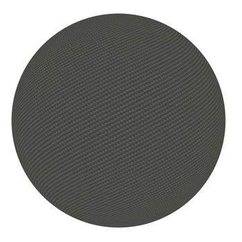 Ball of carbon fiber. Isolated render on a white background