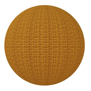 Ball woven from wooden rods. Isolated render on a white background
