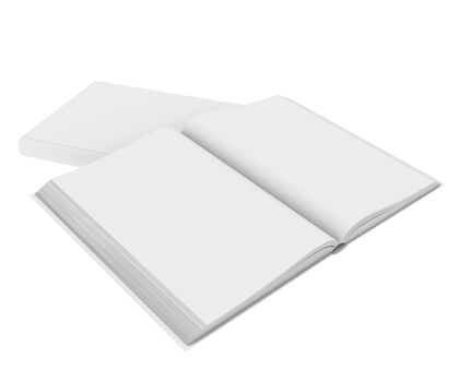 White books. Isolated render on a white background