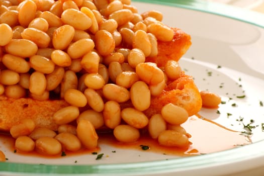 Delicious and simple old fashioned baked beans stack on toast.