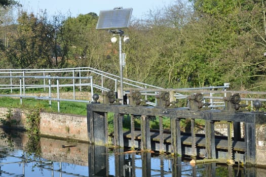 Solar panel on canal