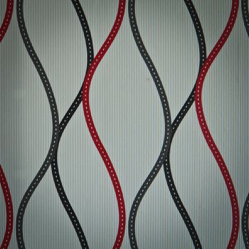 Wall pattern of red and black cloth