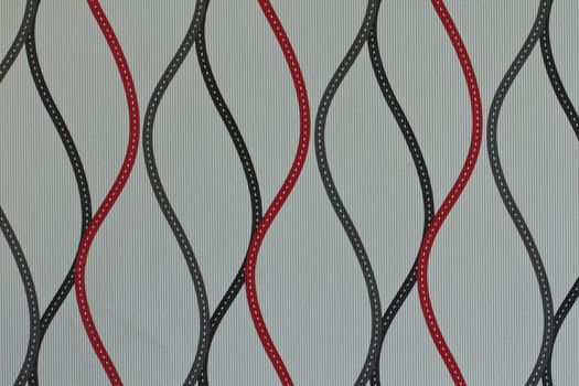 Wall pattern of red and black cloth