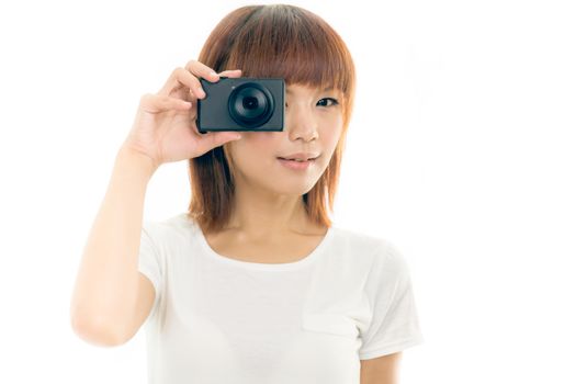 Chinese female with compact camera