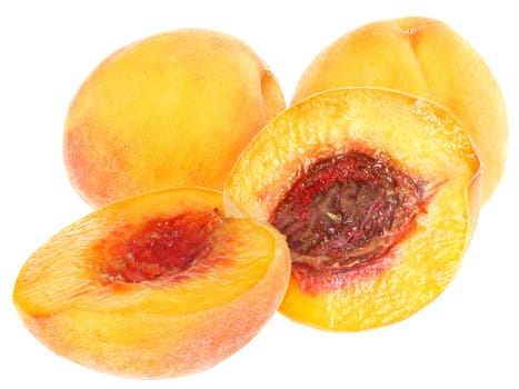 The Peaches on white background.