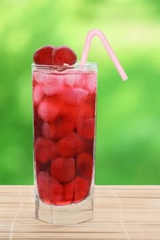 Cocktail on a blurred background.