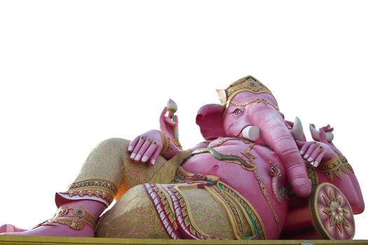 big pink Ganesha in relax pose