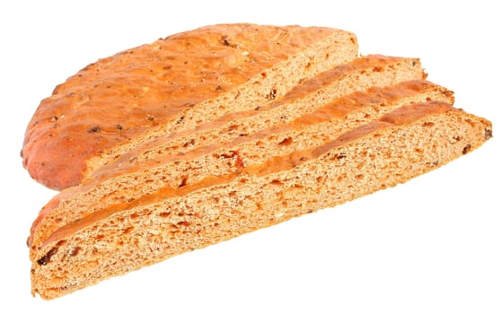 Bread on a white background.