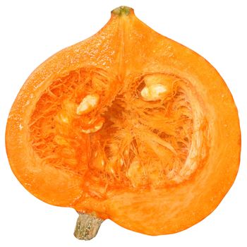 Ripe pumpkin on a white background.