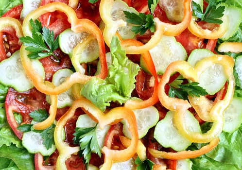 Salad from fresh vegetables.