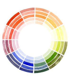 color theory. Watercolor paints coloristics isolated