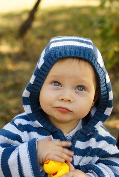 Little baby boy with blue eyes  portrait