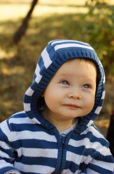 Little baby boy with blue eyes  portrait