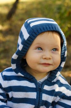 Little baby boy with blue eyes  portrait