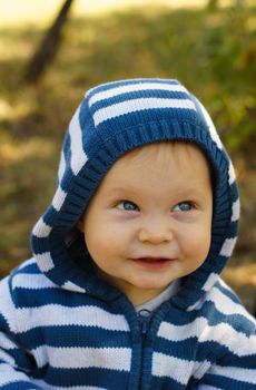 Little baby boy with blue eyes  portrait