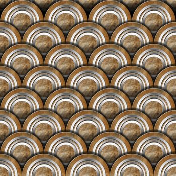 Grunge Texture or background with metal gray and brown circles