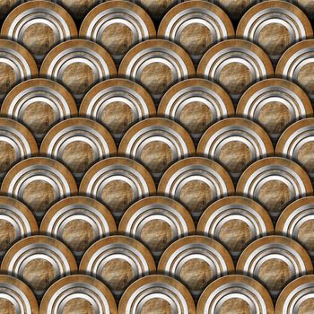Grunge Texture or background with metal gray and brown circles