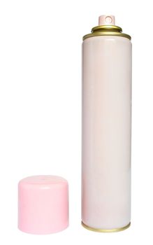 Deodorant an aerosol on a white background.