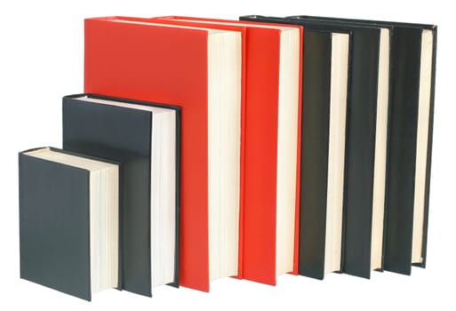 The stack of books isolated.