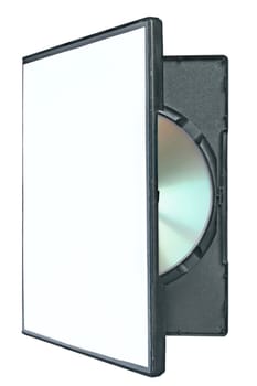 Open box with Laser disk on a white background.