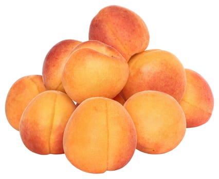 Apricots on a white background