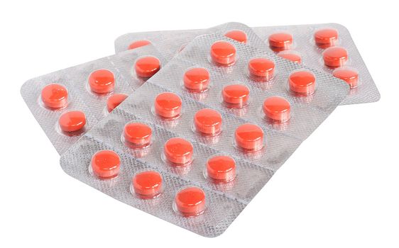 Pills on a white background.