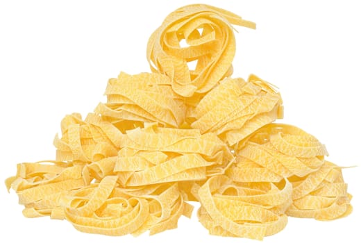 Macaroni close up on a white background.