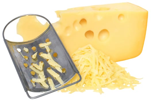 Cheese on a white background.