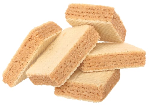 Heap wafers on a white background
