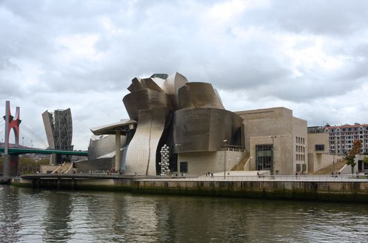 Bilbao, Spain, September 18, 2013: The Guggenheim Museum Bilbao, designed by the architect Frank Gehry. On September 2013 in Bilbao, Spain. 