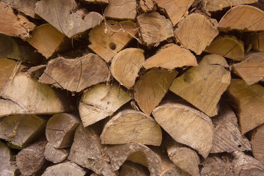 Dry stacked firewood ready for the winter.